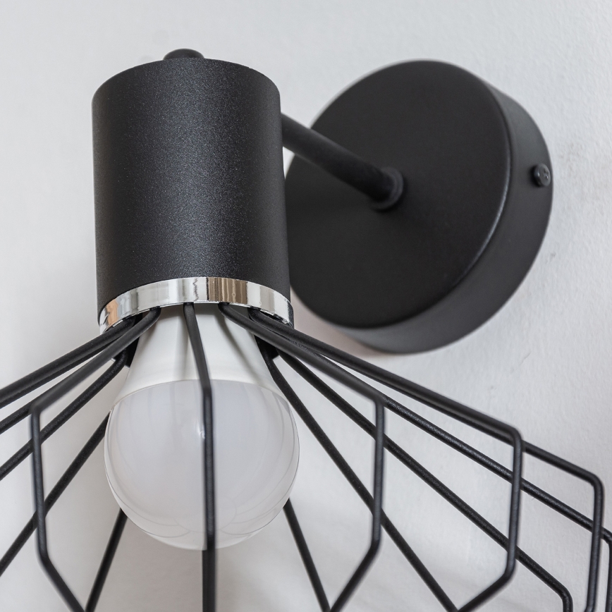 Настінний світильник SOLANO 1xE27/15W/230V чорний/глянцевий хром