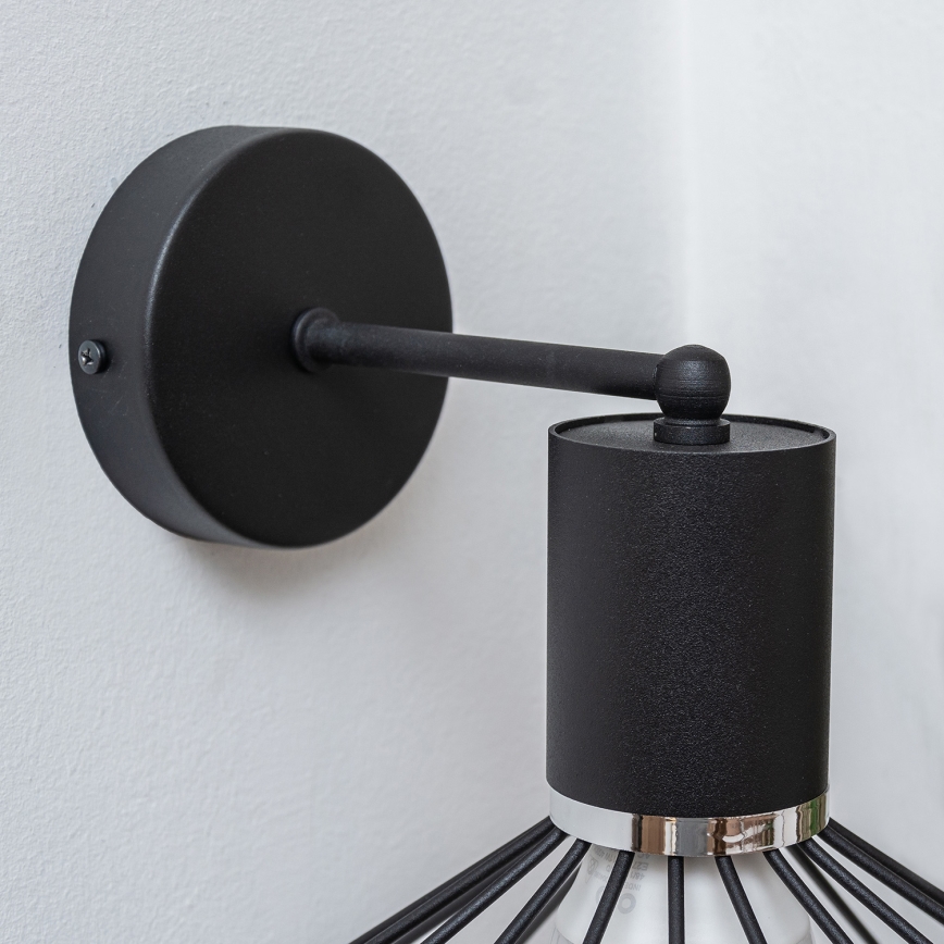 Настінний світильник SOLANO 1xE27/15W/230V чорний/глянцевий хром