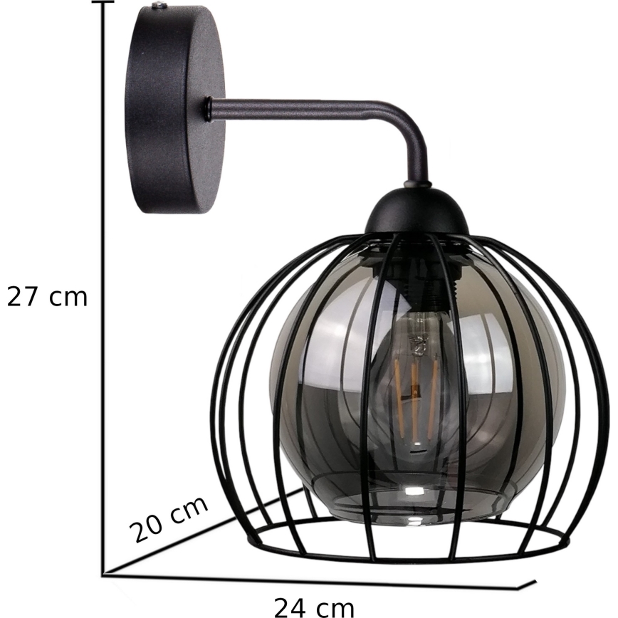 Настінний світильник SOLO BLACK 1xE27/60W/230V