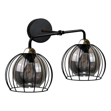 Настінний світильник SOLO BLACK 2xE27/60W/230V чорний/золотий