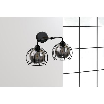 Настінний світильник SOLO BLACK 2xE27/60W/230V