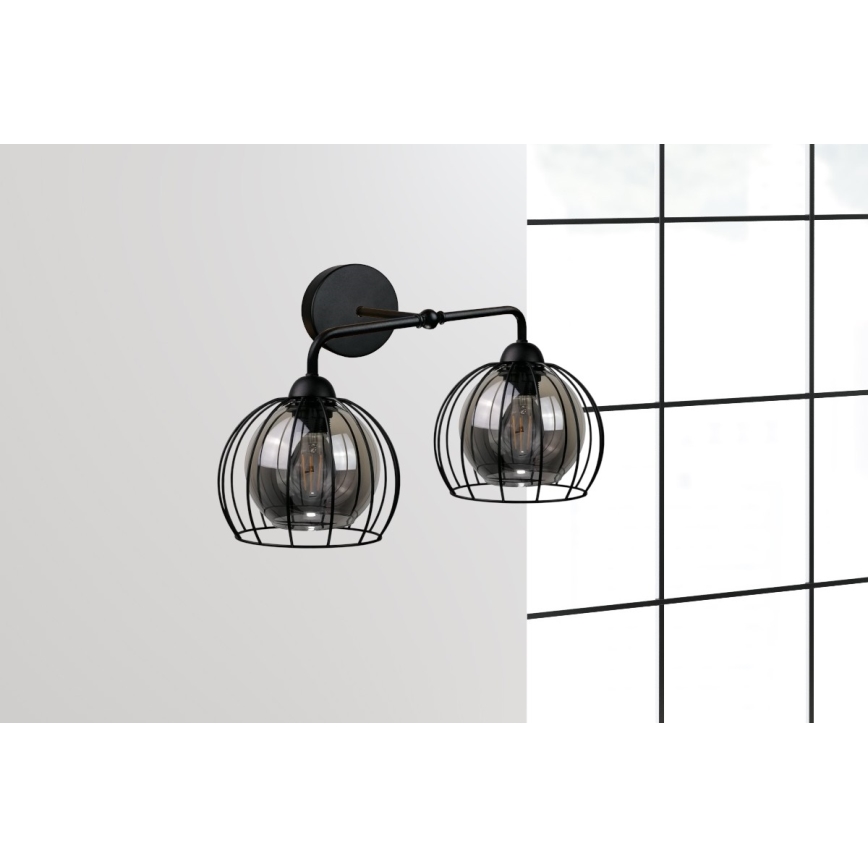 Настінний світильник SOLO BLACK 2xE27/60W/230V