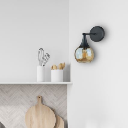 Настінний світильник STAR 1xE27/60W/230V чорний/димчастий бежевий