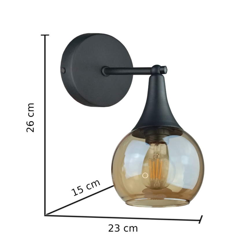 Настінний світильник STAR 1xE27/60W/230V чорний/димчастий бежевий