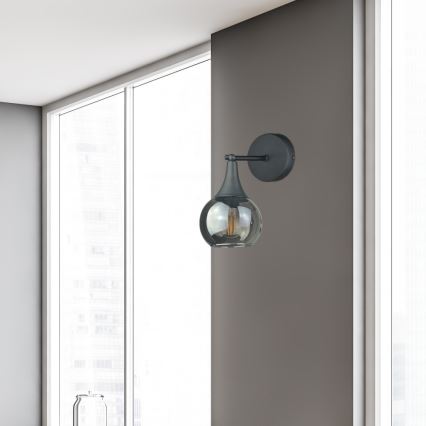 Настінний світильник STAR 1xE27/60W/230V чорний/димчастий чорний