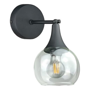 Настінний світильник STAR 1xE27/60W/230V чорний/прозорий