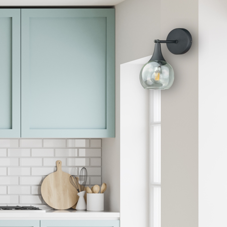 Настінний світильник STAR 1xE27/60W/230V чорний/прозорий