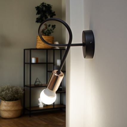 Настінний світильник TUBE 1xE27/15W/230V чорний