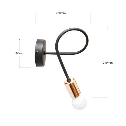 Настінний світильник TUBE 1xE27/15W/230V чорний