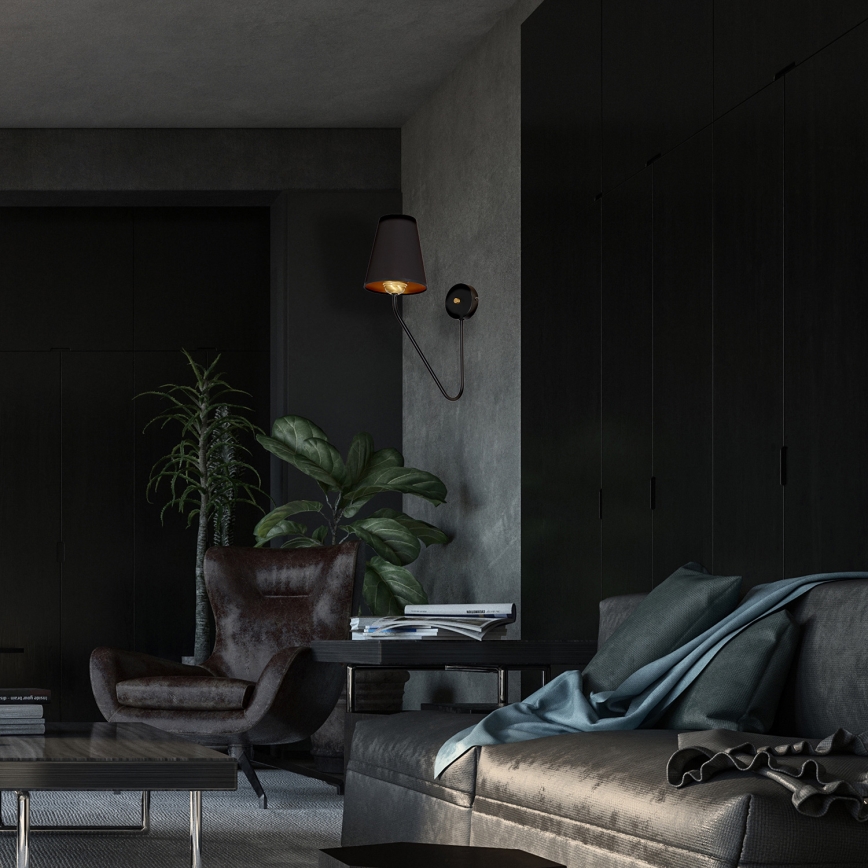 Настінний світильник VICTORIA 1xE27/60W/230V чорний