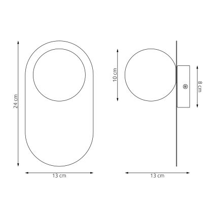 Настінний світильник VIVA 1×G9, 8 Вт, 230 В, білий