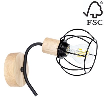 Настінний світильник VIVIANE 1xE27/60W/230V дуб – сертифіковано FSC