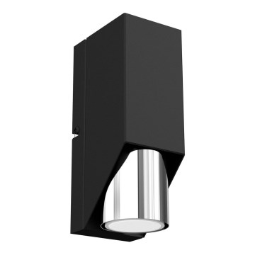 Настінний світильник WALL 1xGU10/8W/230V чорний/глянцевий хром