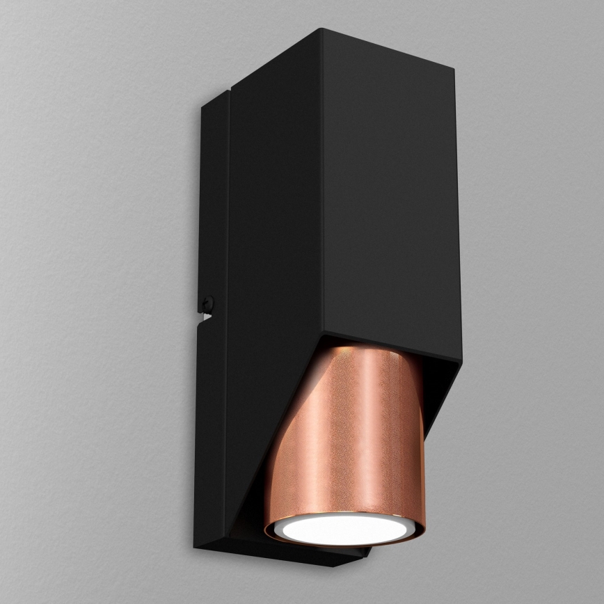 Настінний світильник WALL 1xGU10/8W/230V чорний/мідний