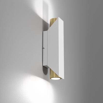 Настінний світильник WALL 2xGU10/8W/230V білий/латунь