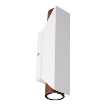 Настінний світильник WALL 2xGU10/8W/230V білий/мідний
