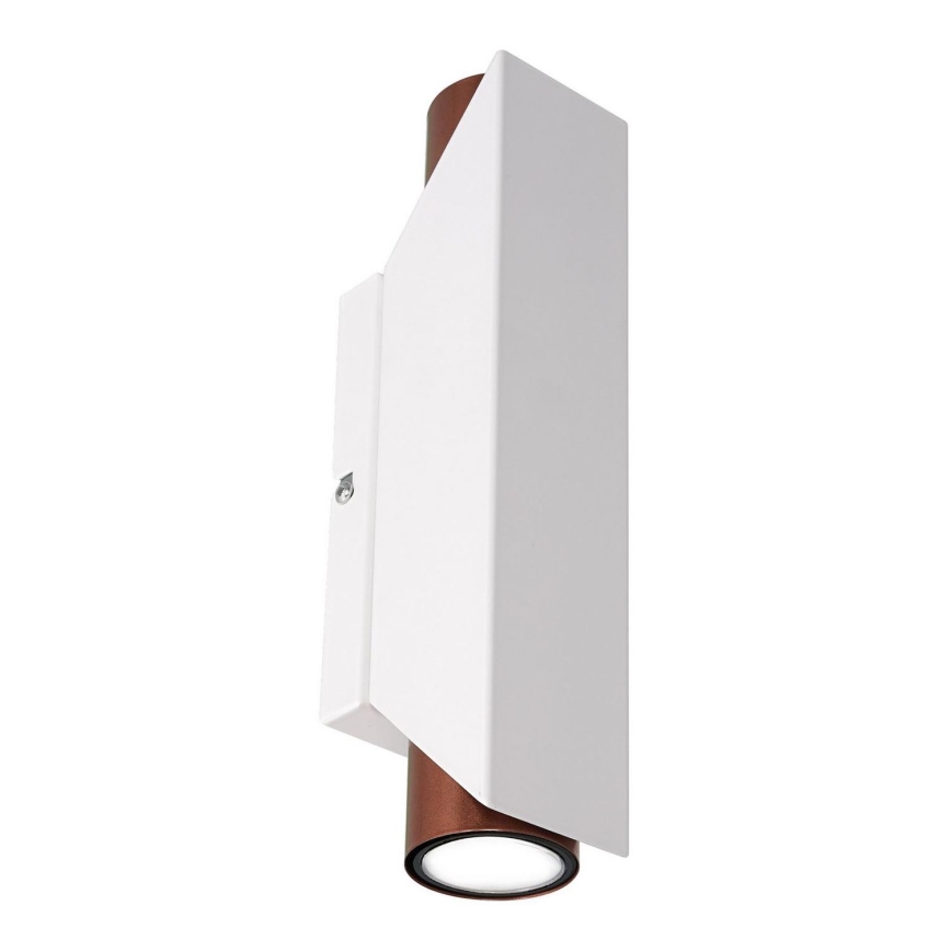 Настінний світильник WALL 2xGU10/8W/230V білий/мідний