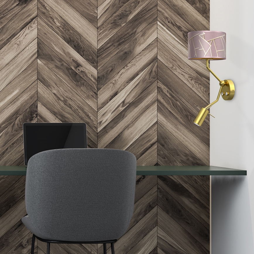 Настінний світильник ZIGGY 1xE27/40W/230V + 1xGU10/MR11/7W рожевий/золотий