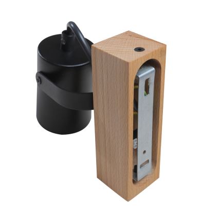 Настінний точковий світильник 1xGU10/50W/230V бук/чорний