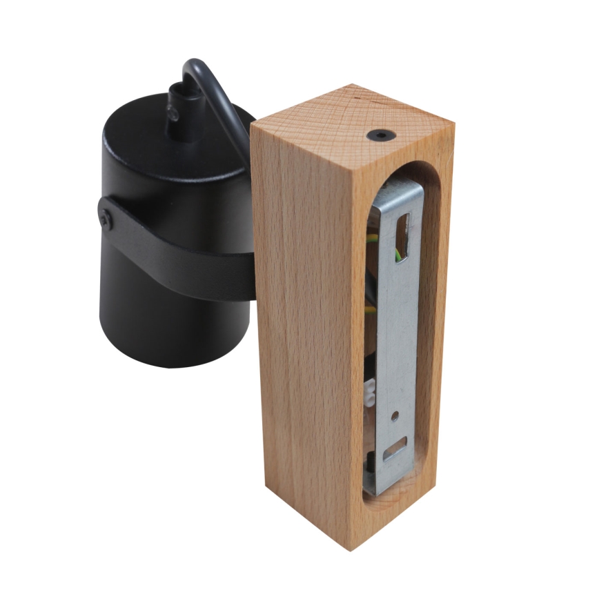 Настінний точковий світильник 1xGU10/50W/230V бук/чорний