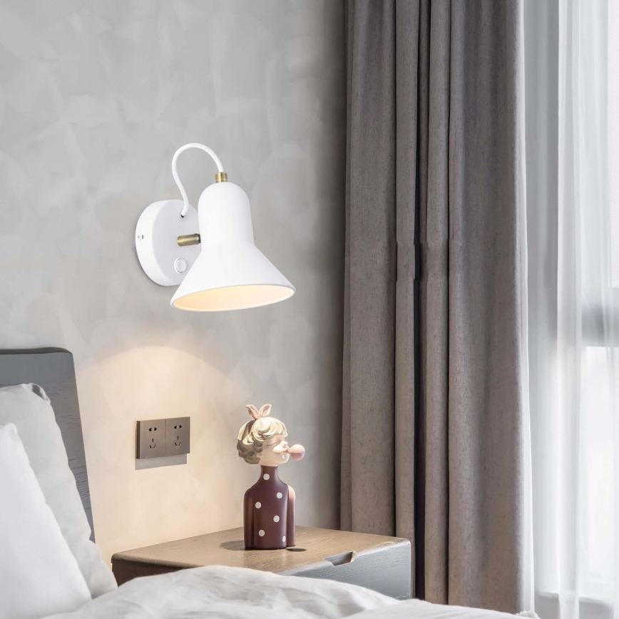 Настінний точковий світильник ASTAMA 1xE27/40W/230V білий/латунний