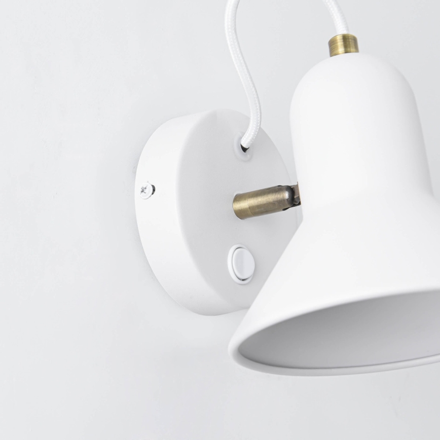 Настінний точковий світильник ASTAMA 1xE27/40W/230V білий/латунний