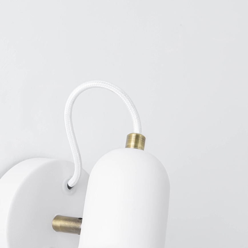 Настінний точковий світильник ASTAMA 1xE27/40W/230V білий/латунний