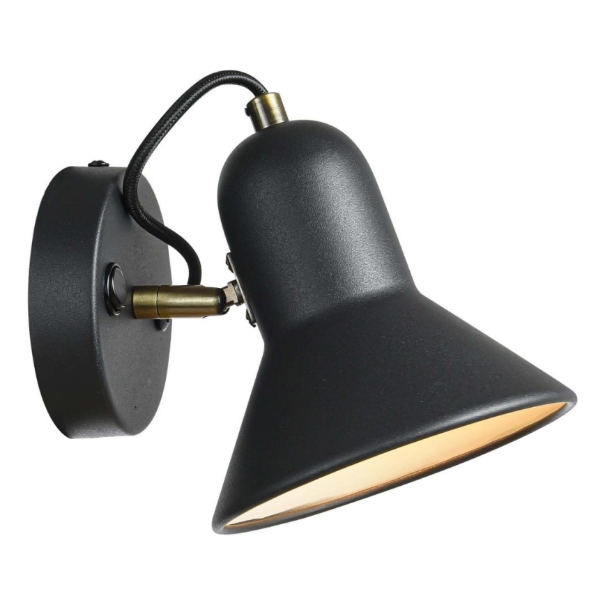 Настінний точковий світильник ASTAMA 1xE27/40W/230V чорний/латунь