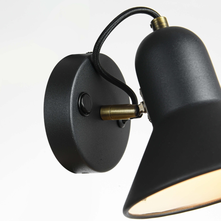 Настінний точковий світильник ASTAMA 1xE27/40W/230V чорний/латунь