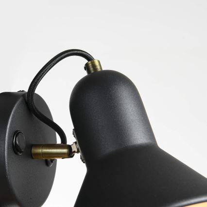 Настінний точковий світильник ASTAMA 1xE27/40W/230V чорний/латунь