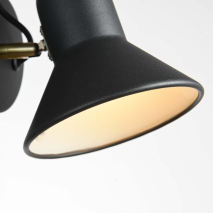 Настінний точковий світильник ASTAMA 1xE27/40W/230V чорний/латунь