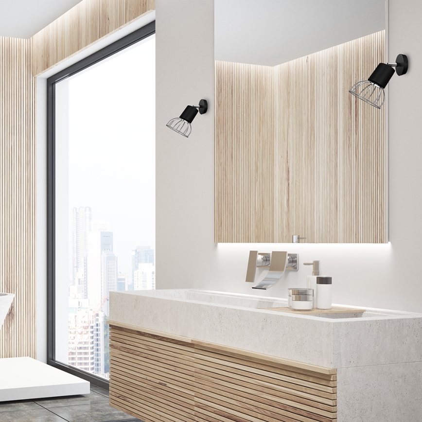 Настінний точковий світильник DANTE 1xGU10/25W/230V чорний/блискучий хром