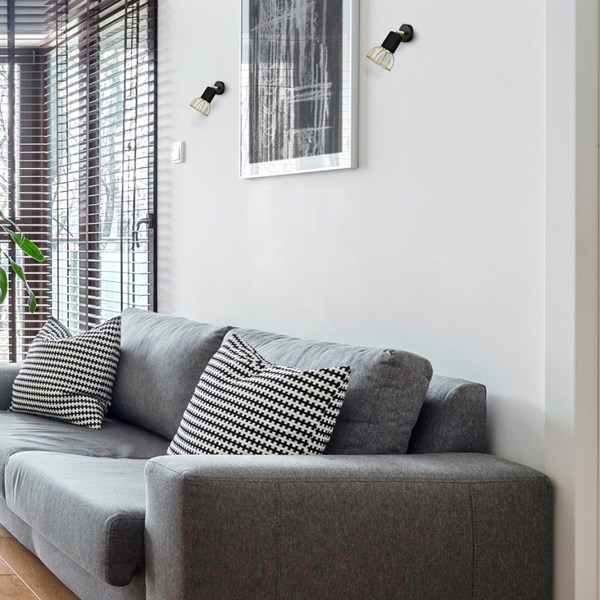 Настінний точковий світильник DANTE 1xGU10/25W/230V чорний/золотий