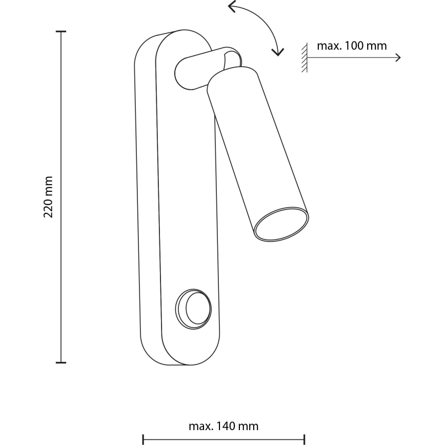 Настінний точковий світильник ENZO 1xG9/8W/230V чорний/золотий
