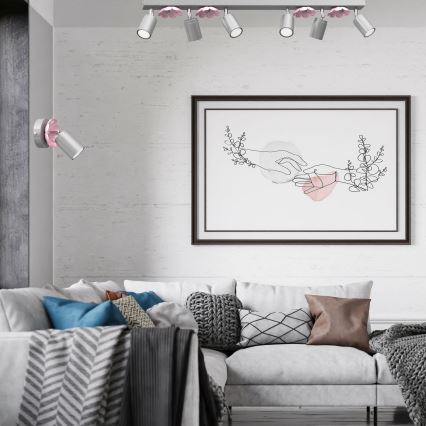 Настінний точковий світильник FLOWER 1xGU10/8W/230V матовий хром