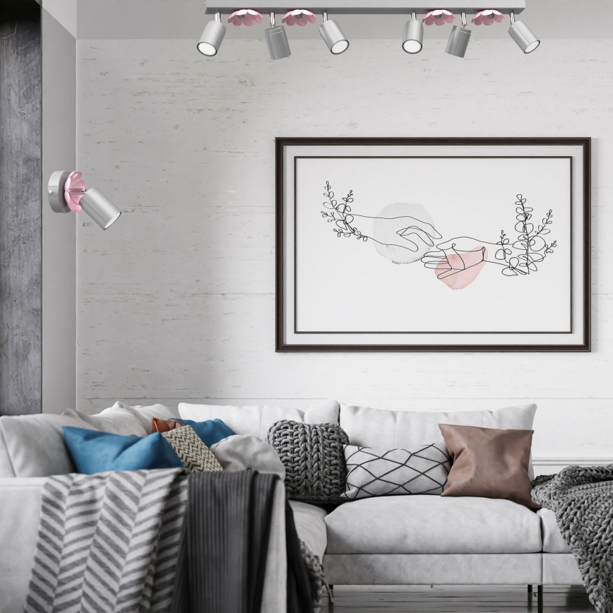 Настінний точковий світильник FLOWER 1xGU10/8W/230V матовий хром