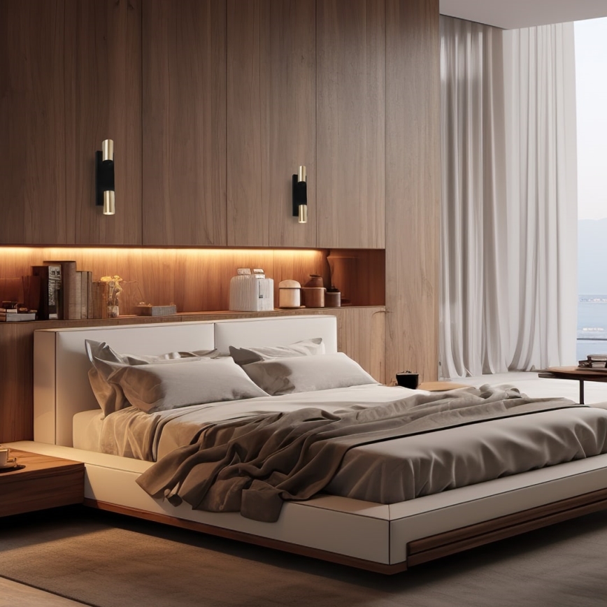 Настінний точковий світильник GENESIS 2xGU10/8W/230V чорний