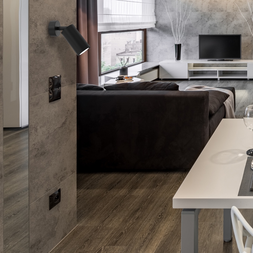 Настінний точковий світильник HUDSON 1xGU10/8W/230V чорний