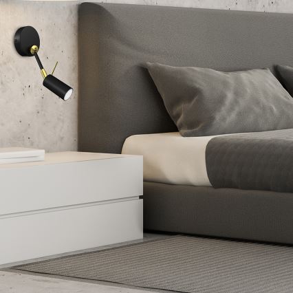 Настінний точковий світильник IRIS 1xGU10/MR11/40W/230V чорний/золотий