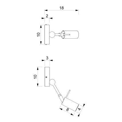 Настінний точковий світильник IRIS 1xGU10/MR11/40W/230V чорний/золотий