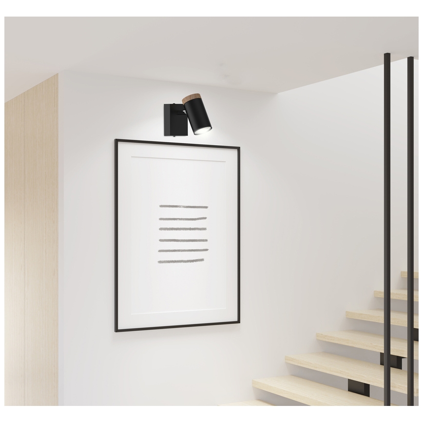 Настінний точковий світильник LAGOS 1xGU10/15W/230V чорний/коричневий