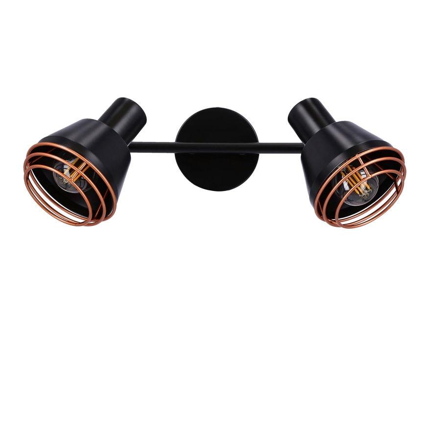 Настінний точковий світильник NERIA 2xE14/40W/230V чорний/мідний