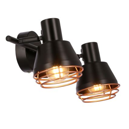 Настінний точковий світильник NERIA 2xE14/40W/230V чорний/мідний