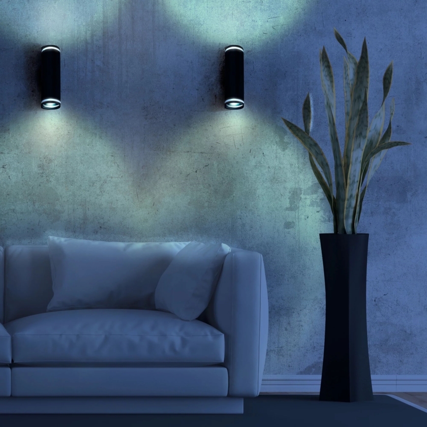 Настінний точковий світильник PARIS 2xGU10/10W/230V IP20 чорний