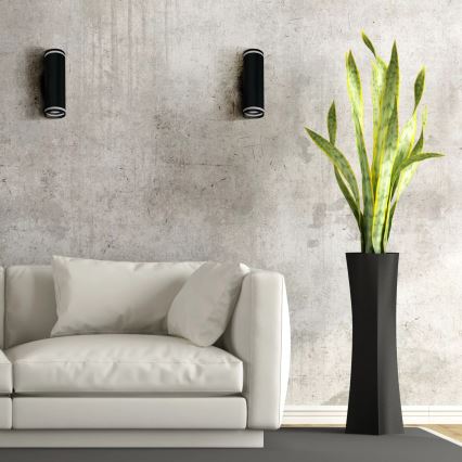 Настінний точковий світильник PARIS 2xGU10/10W/230V IP20 чорний