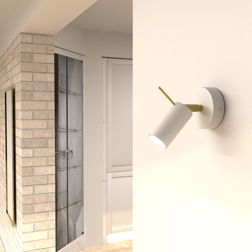 Настінний точковий світильник PRESTON 1xGU10/40W/230V білий/золотий