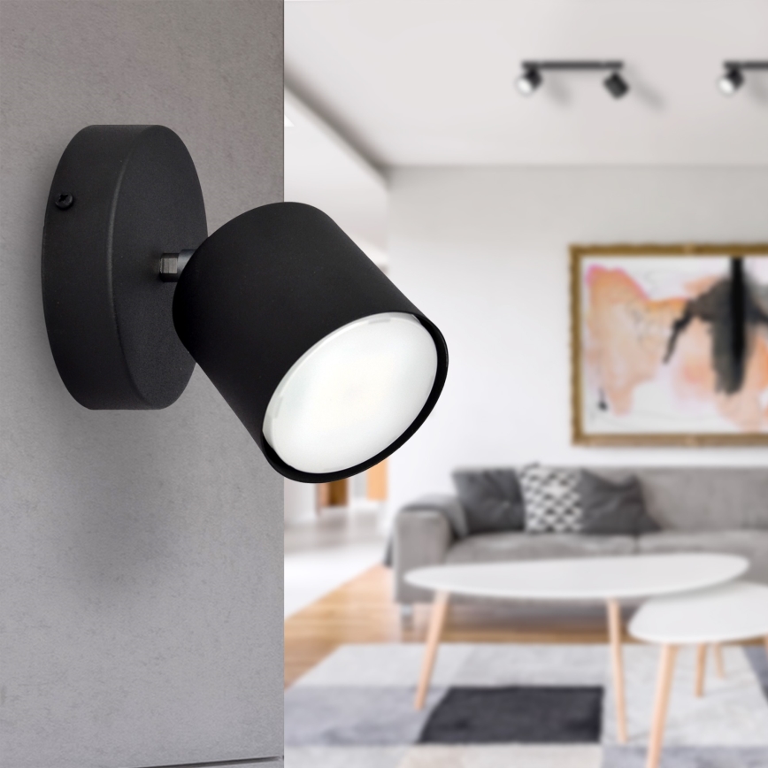 Настінний точковий світильник PUNTA 1xGX53/10W/230V чорний