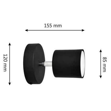 Настінний точковий світильник PUNTA 1xGX53/10W/230V чорний