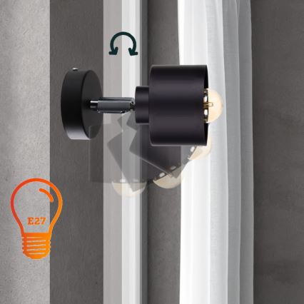 Настінний точковий світильник SIMPLY BLACK 1xE27/60W/230V