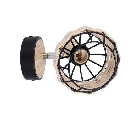 Настінний точковий світильник TAJGA 1xE14/40W/230V ротанґ/чорний